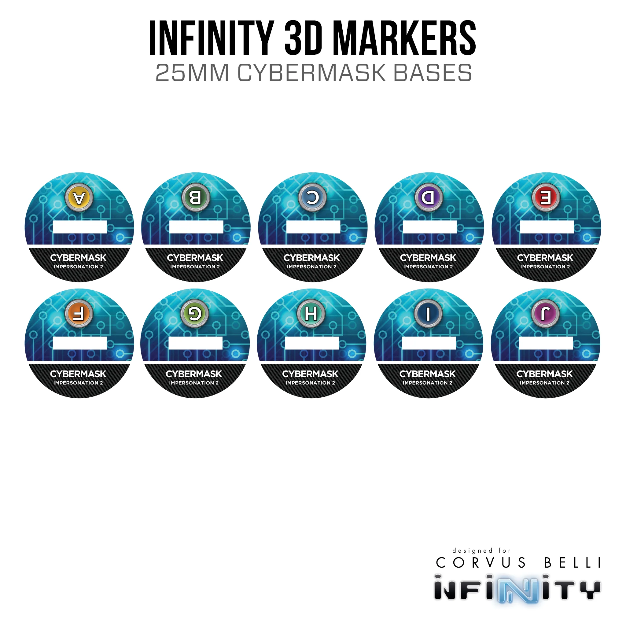 Infinity 3D Markers: Ninja (25mm Camo -6, Cybermask) - Image 3
